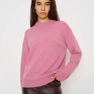 Reformation Fabian Pink Crew Sweater
